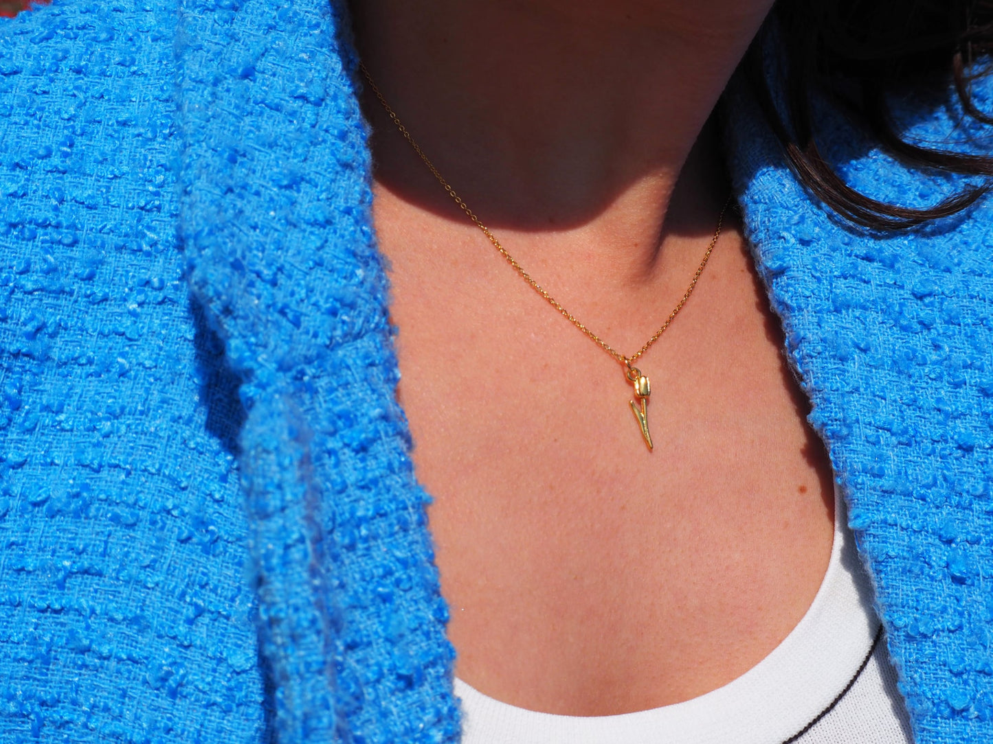 Tulip Pendant Necklace Gold Plated 22k
