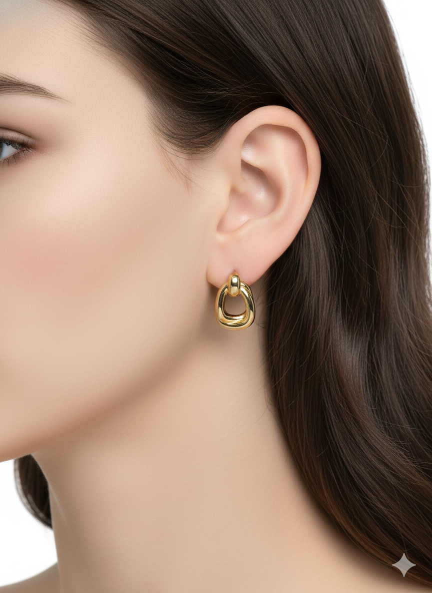 Mini Square Earrings -Gold plated 18k