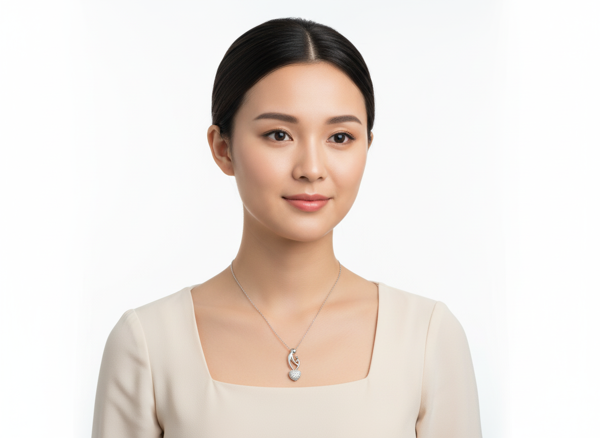 Mother & Baby Necklace in Sterling Silver 925 with Zirconia