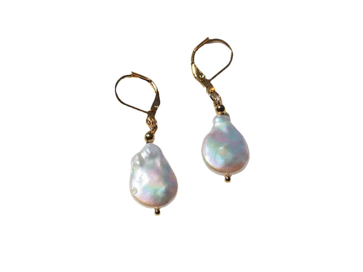 Medium Mother Pearl Earrings - Gold Plated 18k