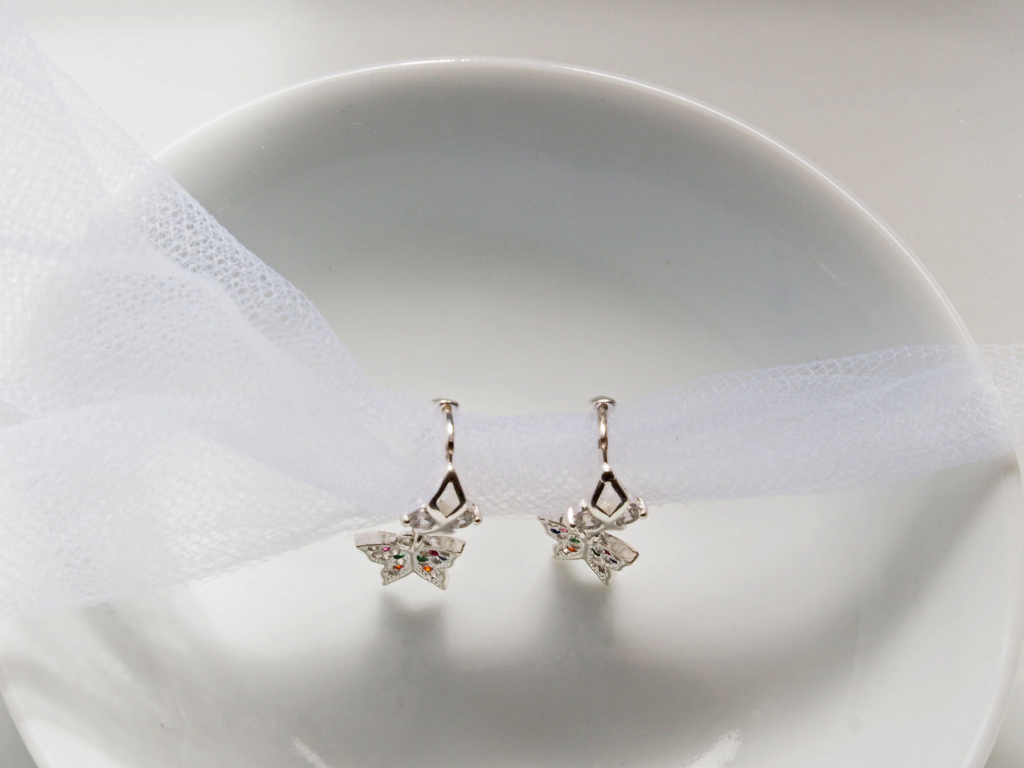 Colors Hoops Butterfly - Sterling Silver 925 with Zirconia