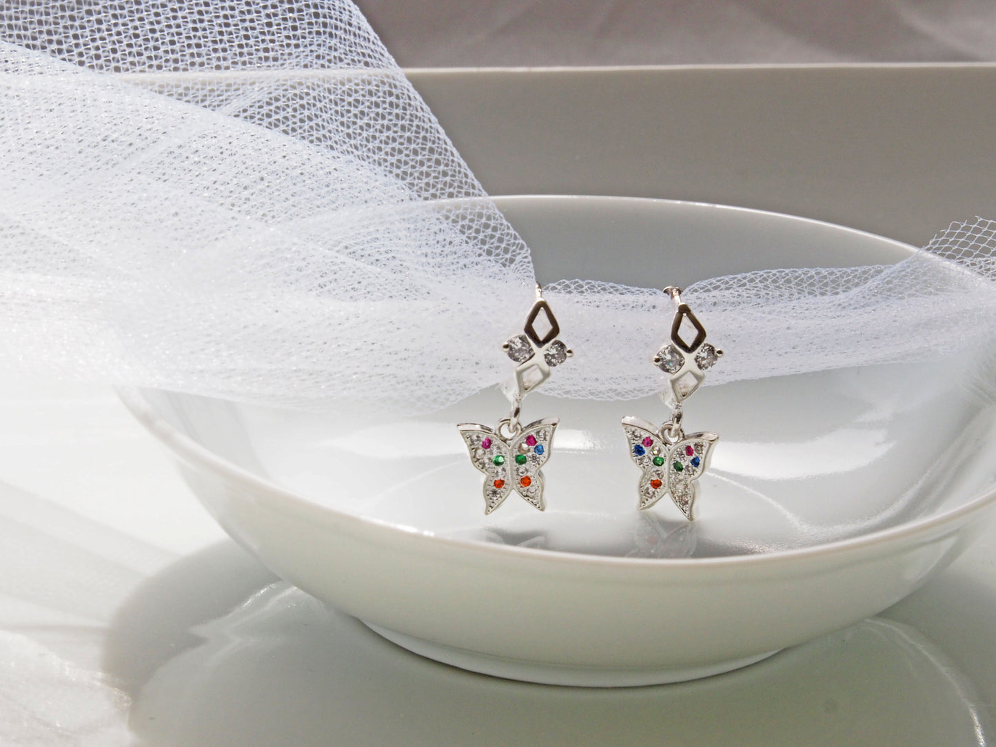 Colors Hoops Butterfly - Sterling Silver 925 with Zirconia