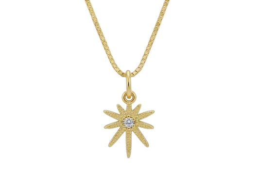 Star Zirconia Pendant Necklace  – 18K Gold Plated
