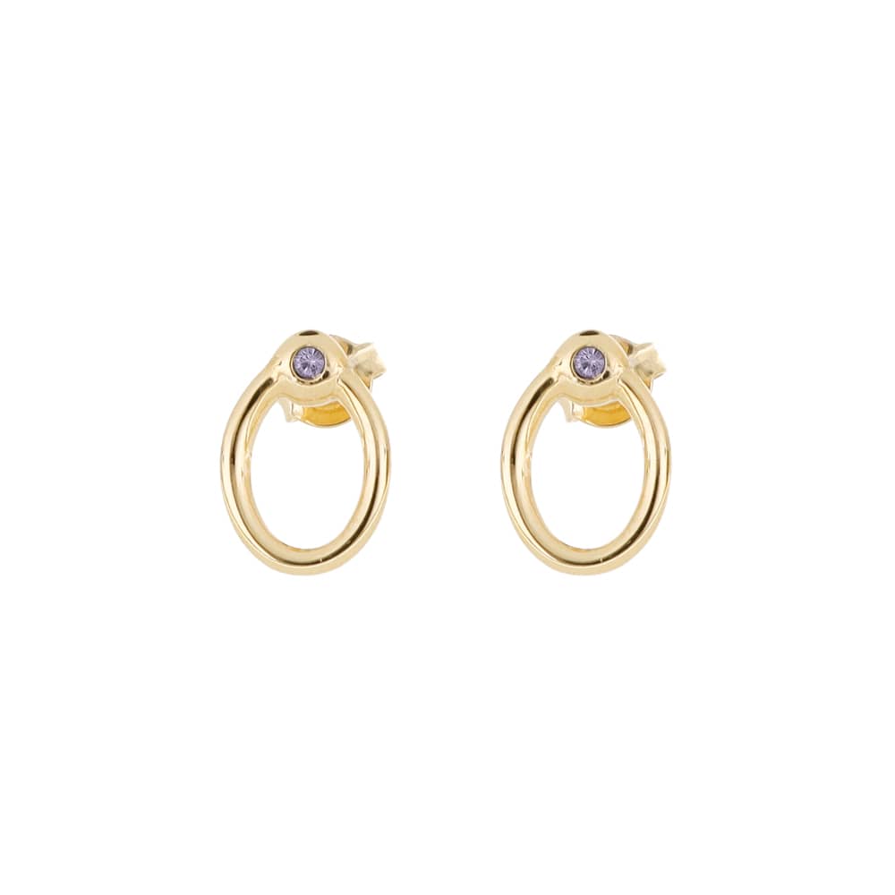 Earrings Oval with Zircon