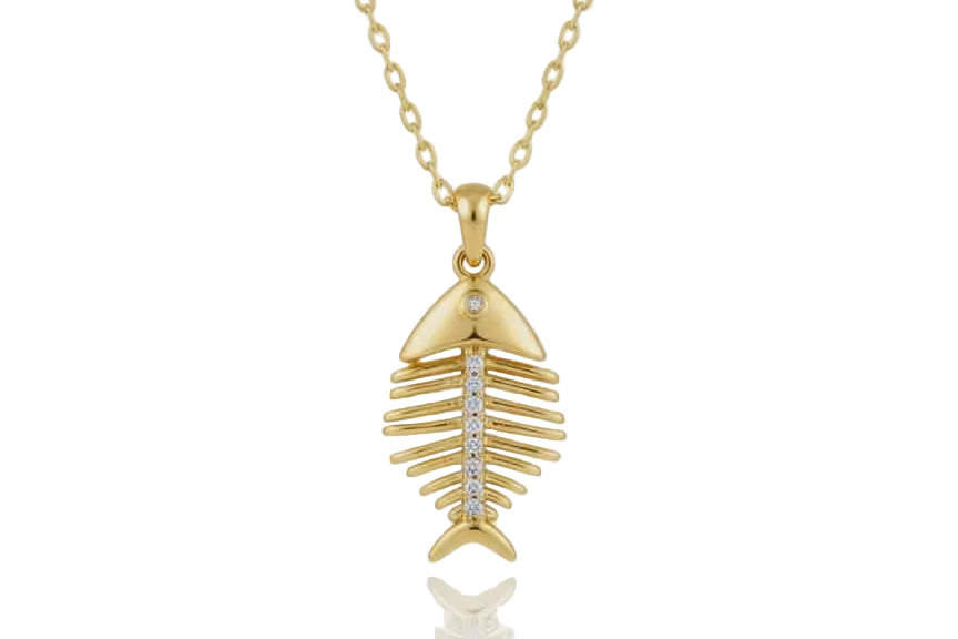 Skeleton Fish Necklace – 18K Gold-Plated