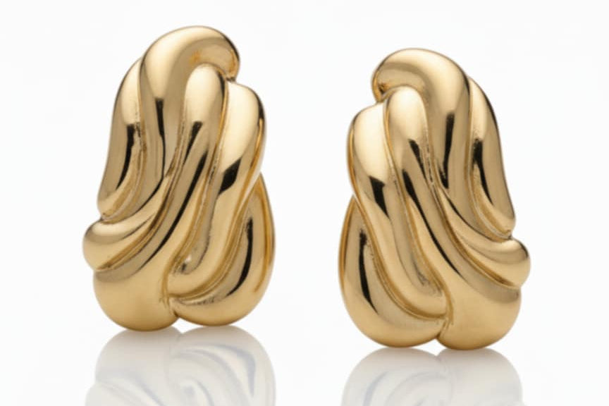 Vintage Square  Earrings Gold -Plated 18k