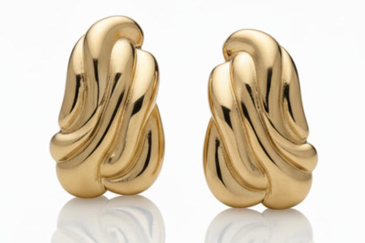 Vintage Square  Earrings Gold -Plated 18k