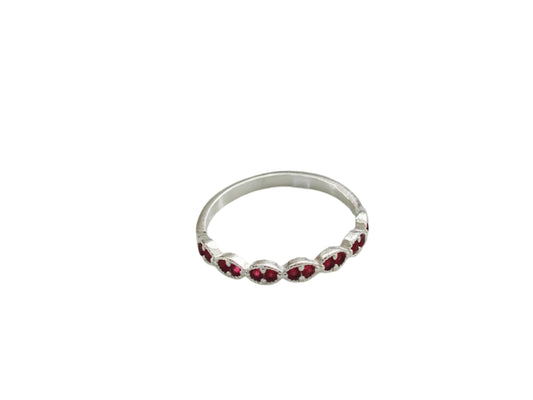 French Rose Zirconia Ring Sterling Silver 925