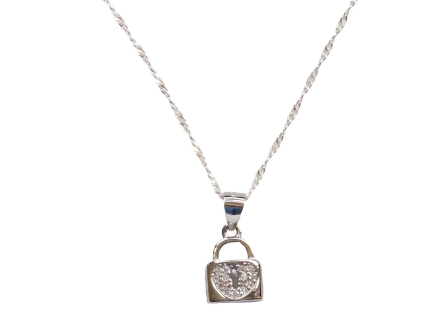 Silver Lock Necklace Sterling Silver 925