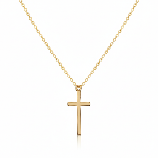 Necklace Cross-Gold plated 22k