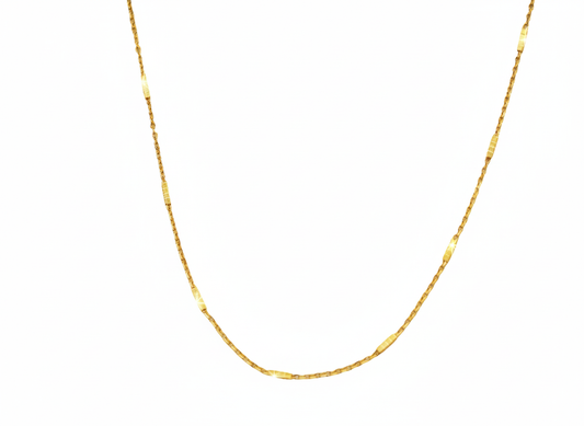 Delicate Chain with Sticks Necklace 22K Gold Plated