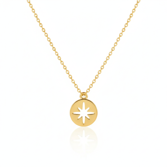 Necklace Coin star-Gold plated 22k