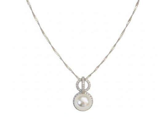 Necklace Pearl & Zirconia's Sterling Silver 925