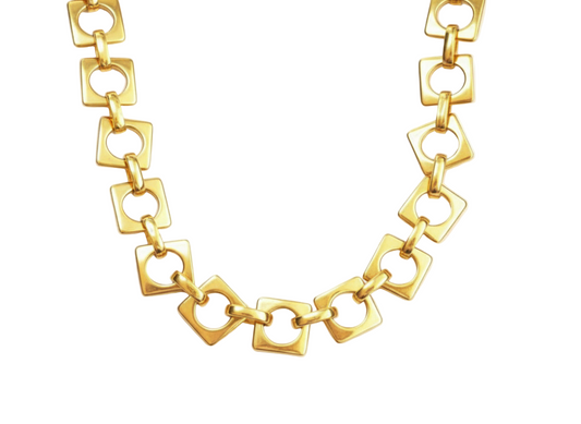 18K Gold-Plated Chunky Square Chain Necklace