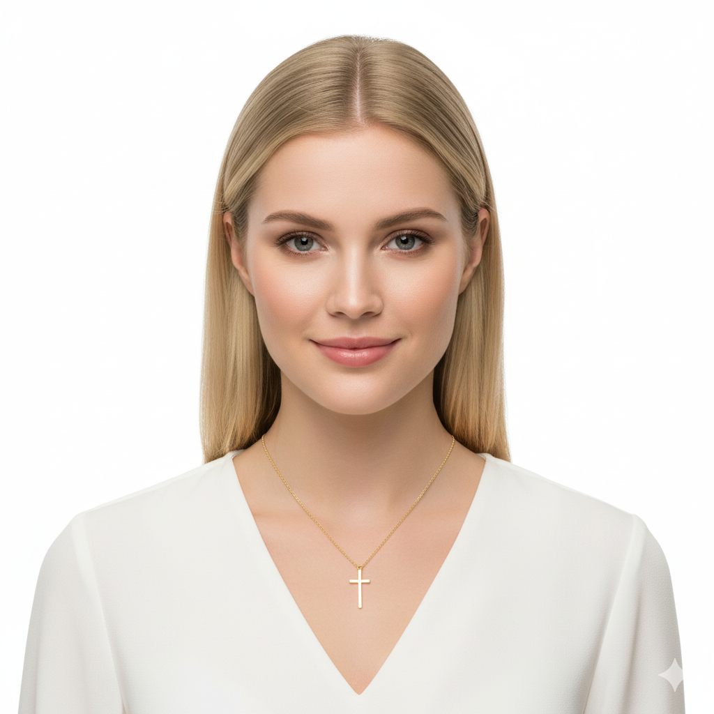 Necklace Cross-Gold plated 22k