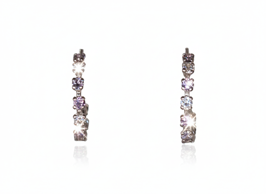 Lilac Hoops with Zirconia - Sterling Silver 925