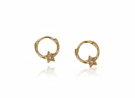 Mini Star Huggies Gold Plated 18k