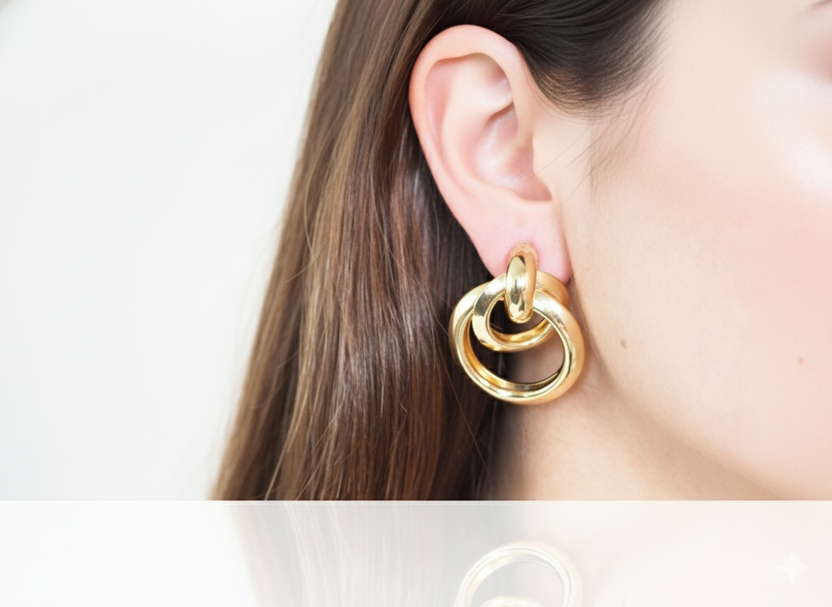 Vintage Triple Rings Earrings
