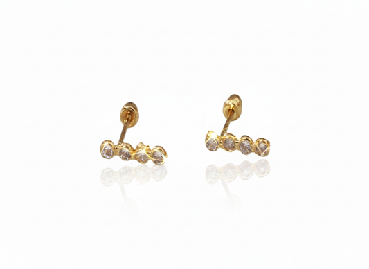 Stick Earrings with Zircons Gold Plated 18k