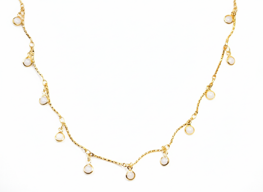 White Stones Necklace – 18k Gold Plated