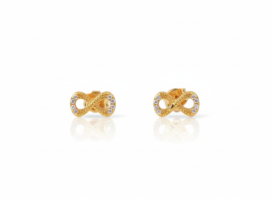 Infinite Earrings with Zircons Gold Plated 18k