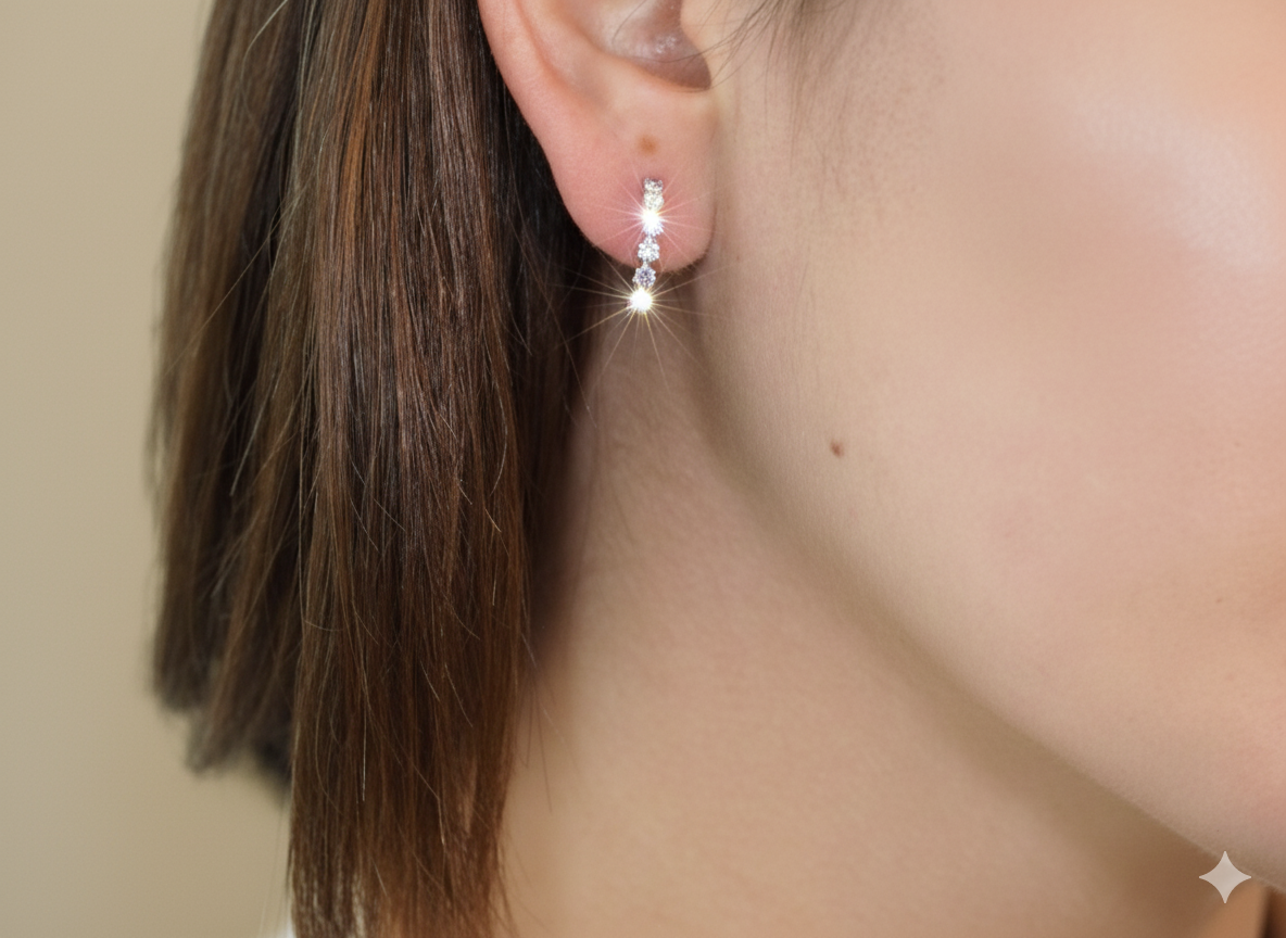 Lilac Hoops with Zirconia - Sterling Silver 925