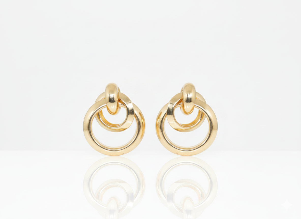 Vintage Triple Rings Earrings