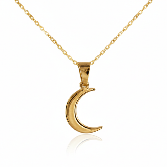 Moon Crescent Necklace Gold plated 22k