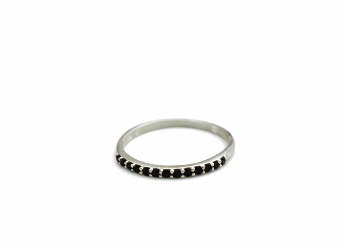 Black Zirconia Ring Sterling Silver 925