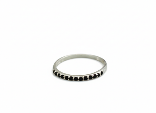 Black Zirconia Ring Sterling Silver 925