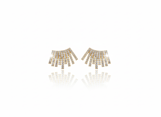 18k Gold Plated Zircon Waterfall Earrings