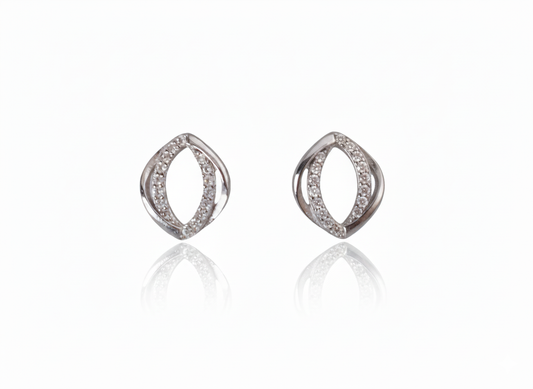Rhombus Zirconia Earrings in Sterling Silver 925