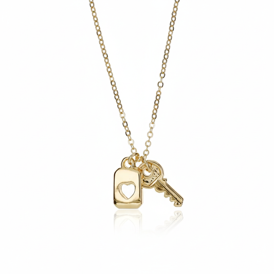 Necklace Love & Key – 22K Gold Plated