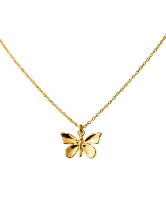 Butterfly Pendant Necklace | 22K Gold Plated