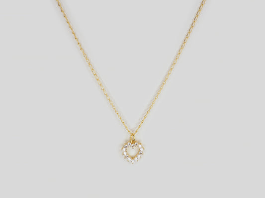 Gold plated necklace 18k. Beautiful handmade necklace with gold plated heart pendant with zircons by Xatli. Gold plated necklace Canada. 18k gold plated chain. Affordable jewelry for every occasion.