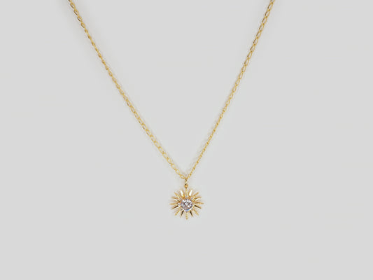 Gold plated necklace 18k. Beautiful handmade necklace with star pendant with zircons by Xatli. Gold plated necklace Canada. 18k gold plated chain. Affordable jewelry for every occasion.