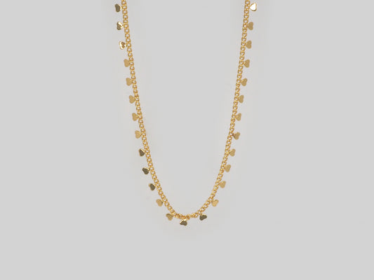 Hearts chain Made Gold Plated 18k. Beautiful handmade necklace. Gold plated chain necklace by Xatli. Gold plated necklace Canada. 18k gold plated chain. Affordable jewelry for every occasion.