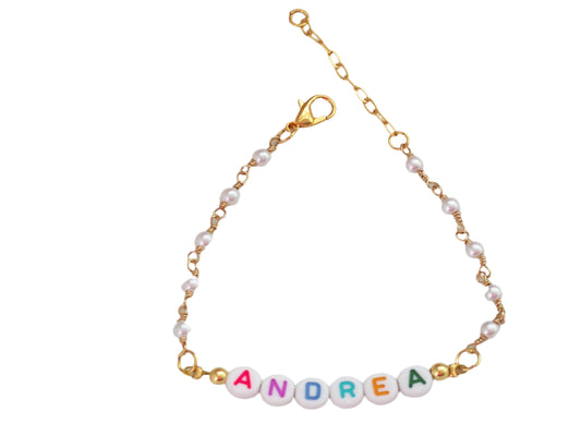 Custom Bracelet Name-gold plated 18k