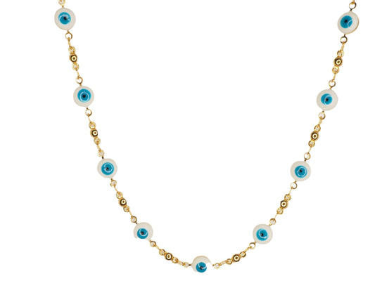 Evil Eye Stones Necklace – 18k Gold Plated