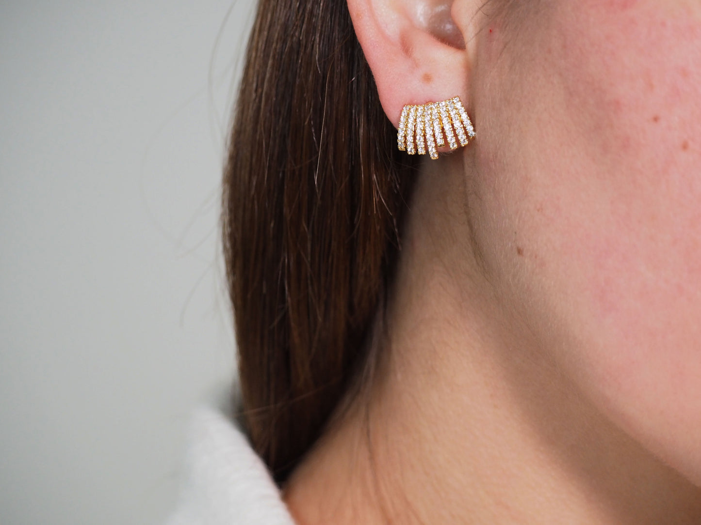 18k Gold Plated Zircon Waterfall Earrings
