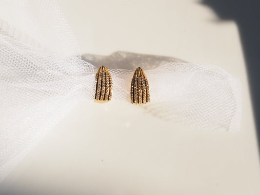 Fan Earrings with Zircons