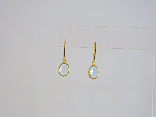 Earrings Blue Stone gold silver 925