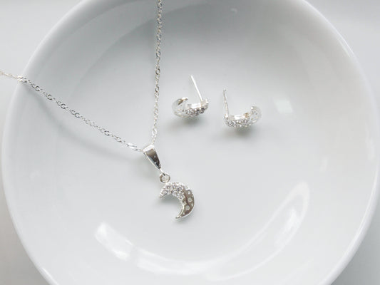 Set Necklace and Earrings Noon with Zircon