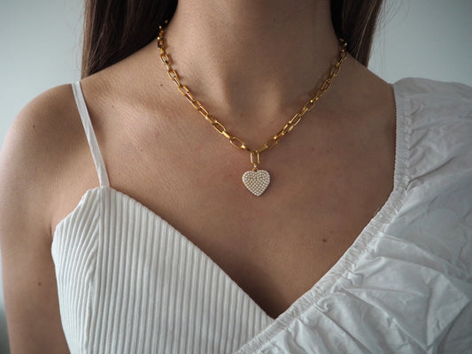 Heart Pearl Necklace