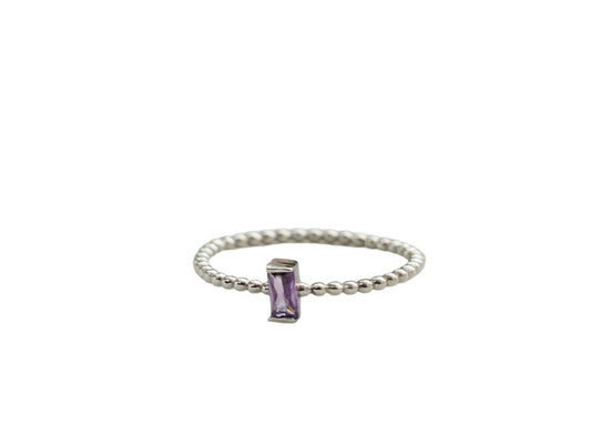 Lilac  Zirconia Ring Sterling Silver 925