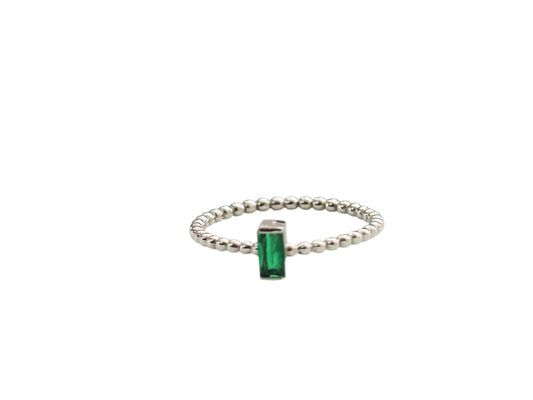 Green Zirconia Ring Sterling Silver 925