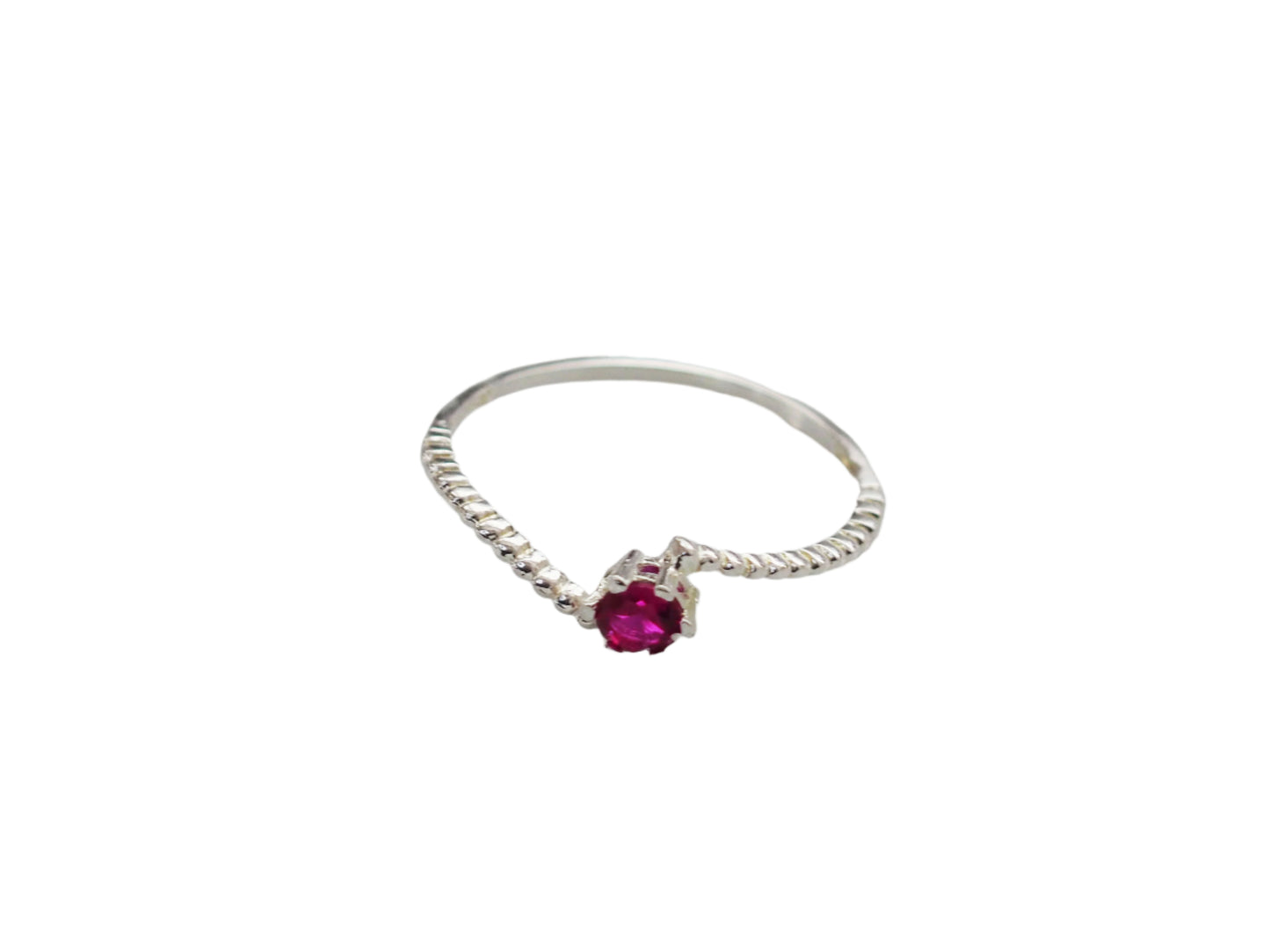 Beautiful Ring with Pink Zirconia in Sterling Silver 925