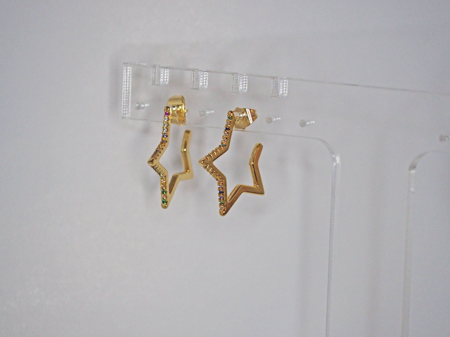 Star with color Zircons Earrings