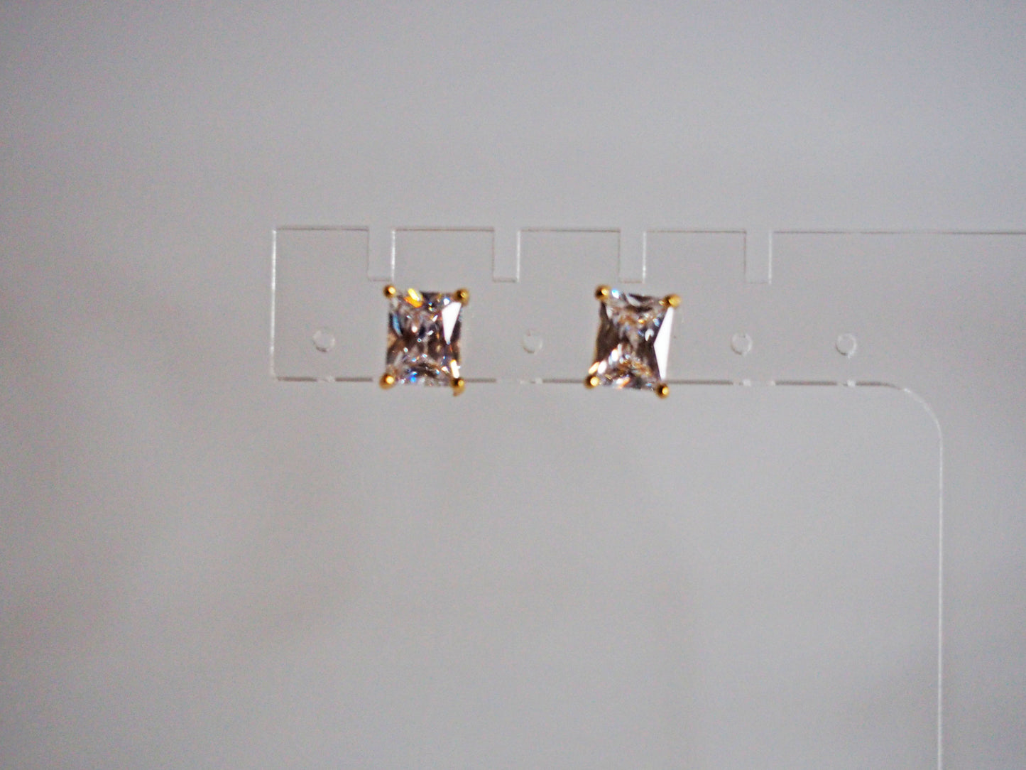 Earrings zircon Rectangle