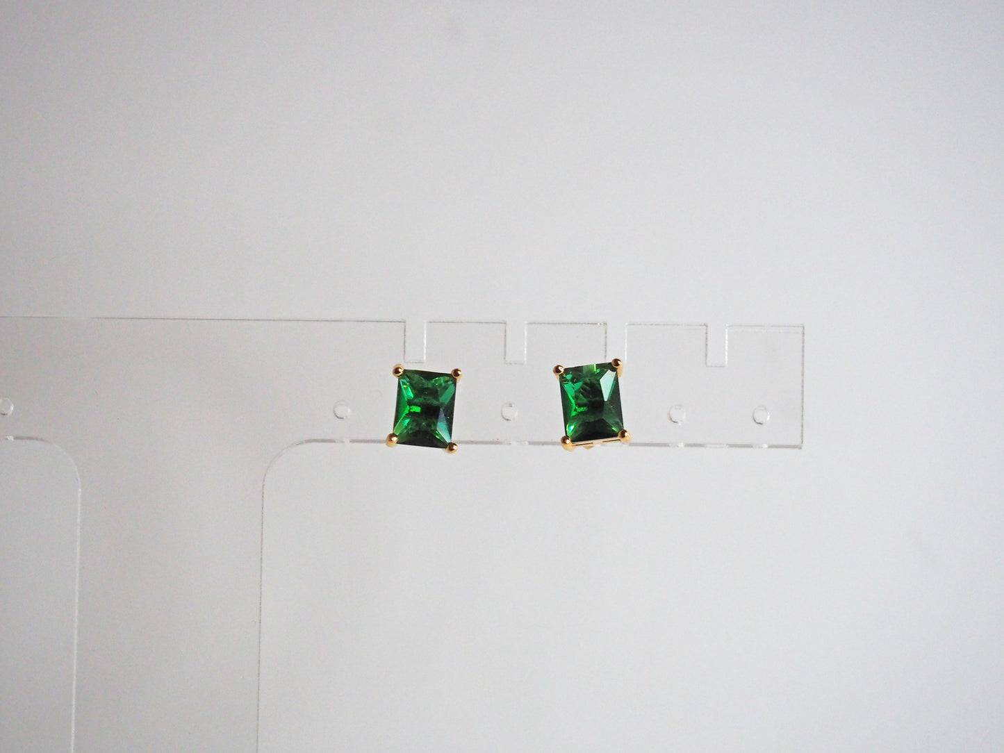 Earrings zircon Rectangle